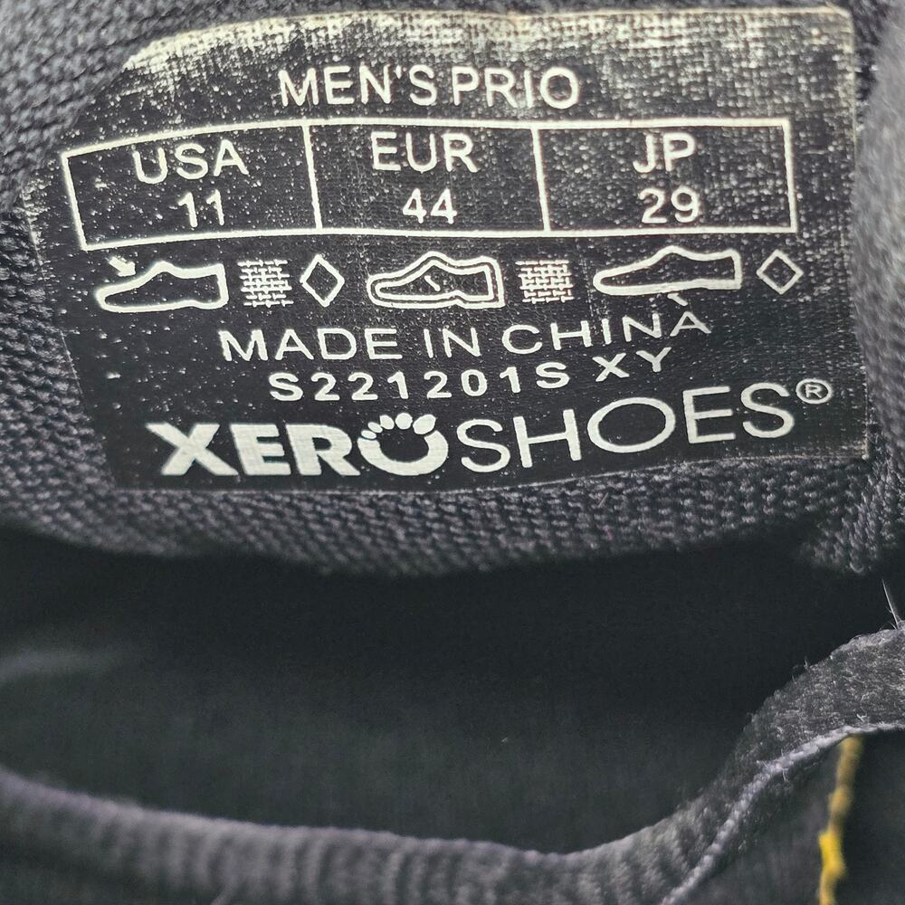 Xero Prio Shoes Mens 11 Black Red Barefoot Minimalist Athletic Running Sneakers